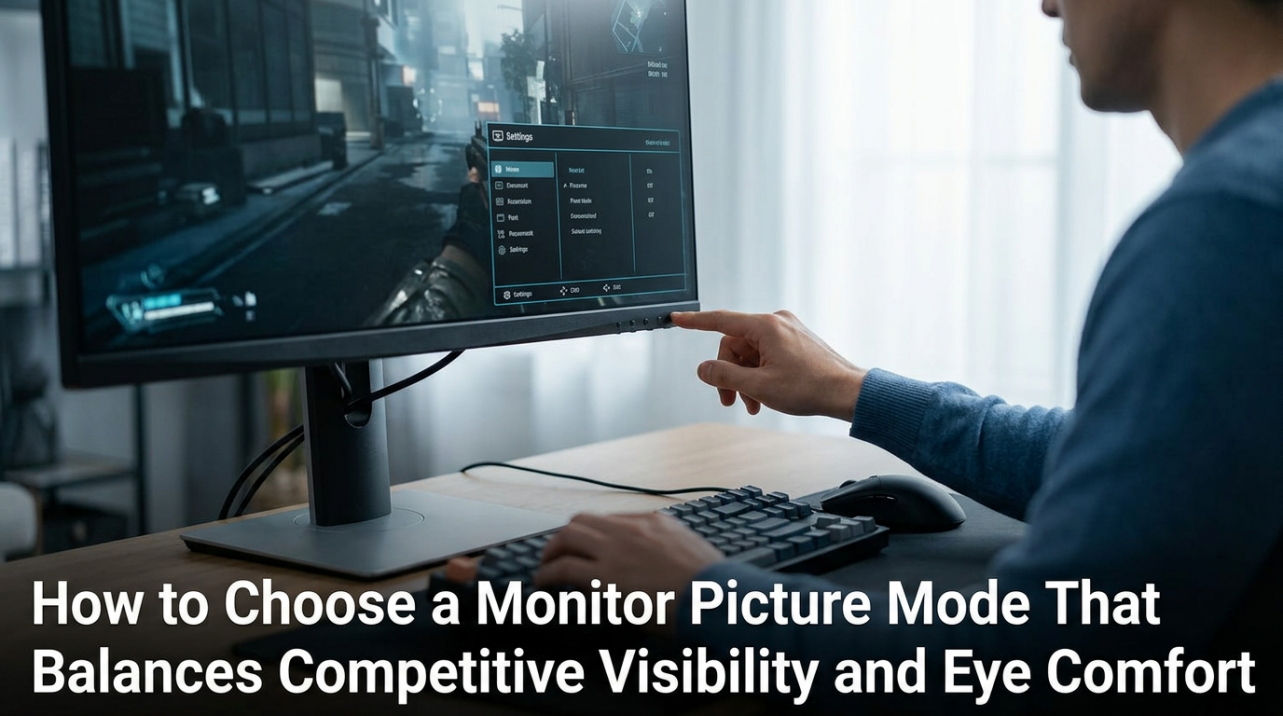 How to Choose a Monitor Picture Mode That Balances Competitive Visibility and Eye Comfort
