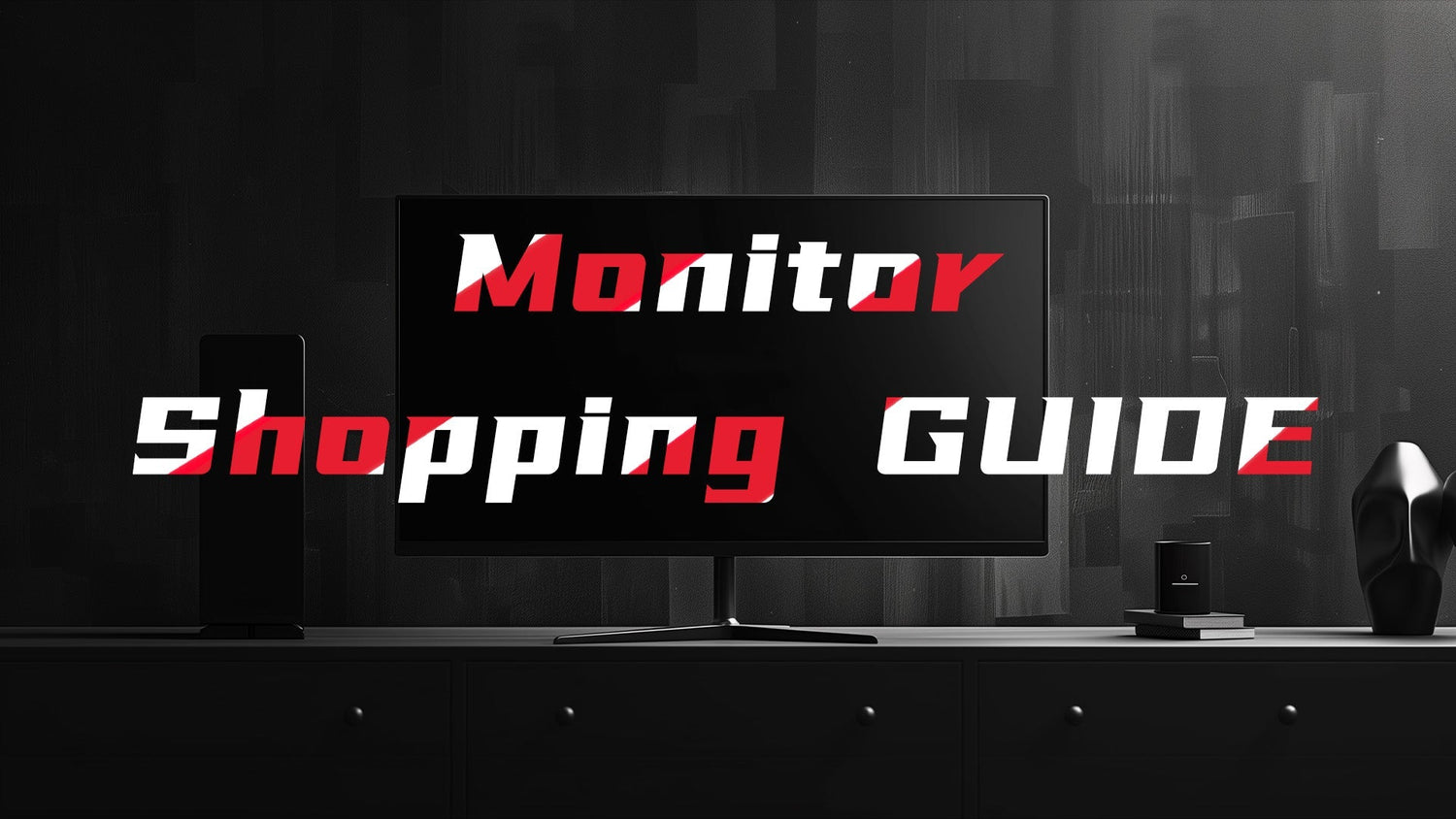 Monitor screen displaying the text Monitor Shopping Guide.