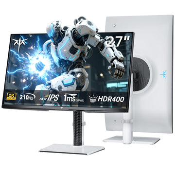 KTC 27" 2K 200Hz gaming monitor: HDR400, IPS, 1ms, robot graphic.