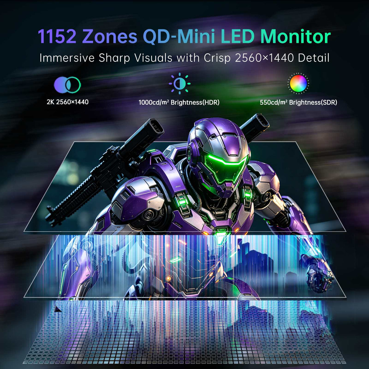 KTC MiniLED 24.5" 2K 260Hz wtih Shielding Hood Gaming monitor丨25M5