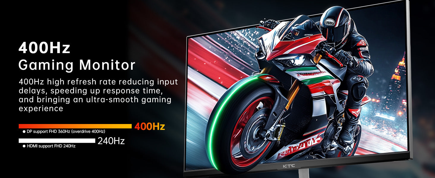 KTC 24.5 inch 360Hz/400Hz OC Fast IPS FHD Gaming Monitor HDR 400 | H25