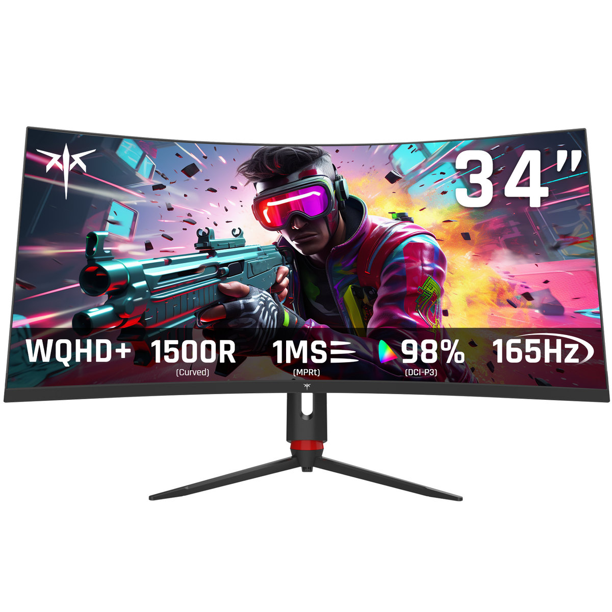 KTC 34" 2K Curved Gaming Monitor - 165Hz 129% sRGB for Esports