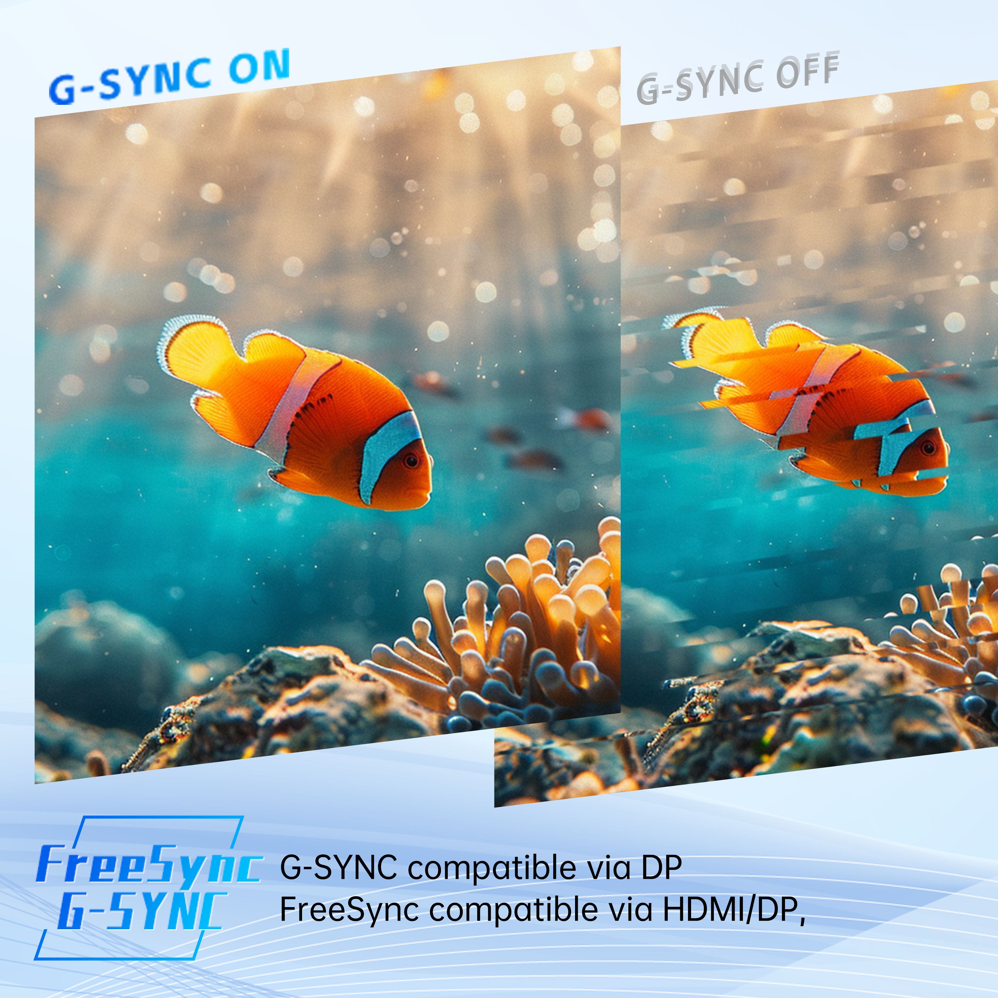 KTC Monitor with FreeSync and G-SYNC technology, enhancing gaming visual clarity