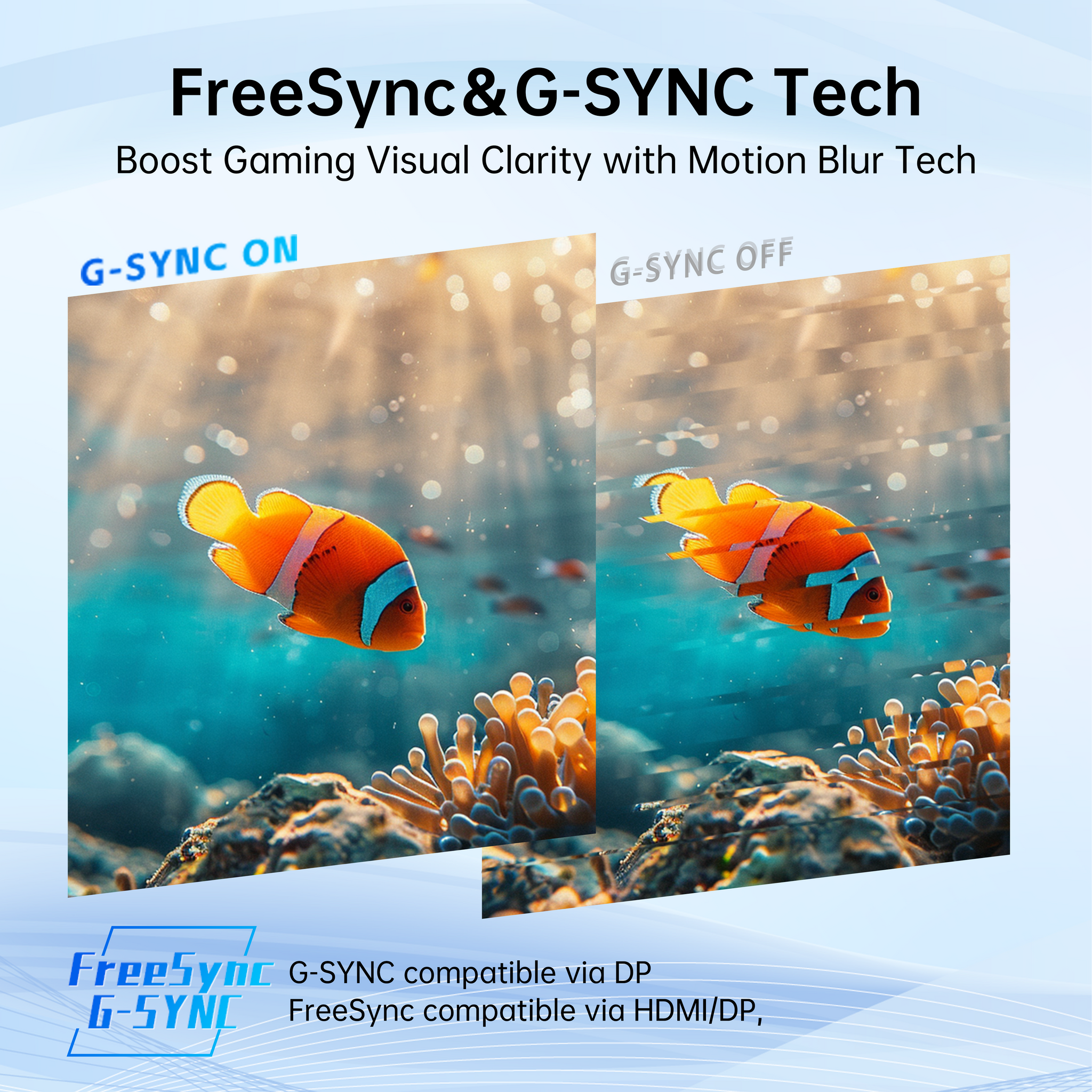 KTC Monitor with FreeSync and G-SYNC technology, enhancing gaming visual clarity