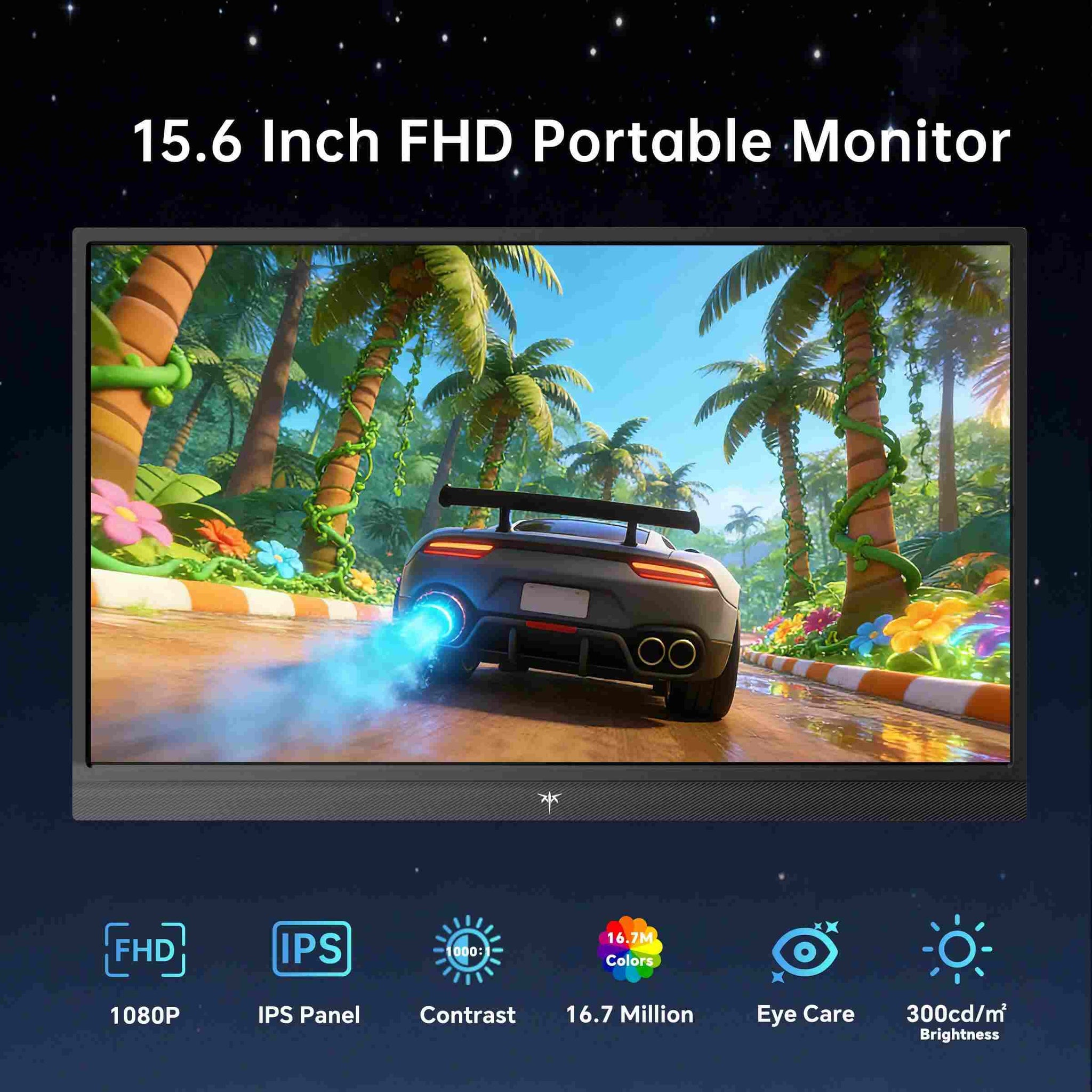 KTC 15.6-inch portable travel monitor with thin bezel and stable stand