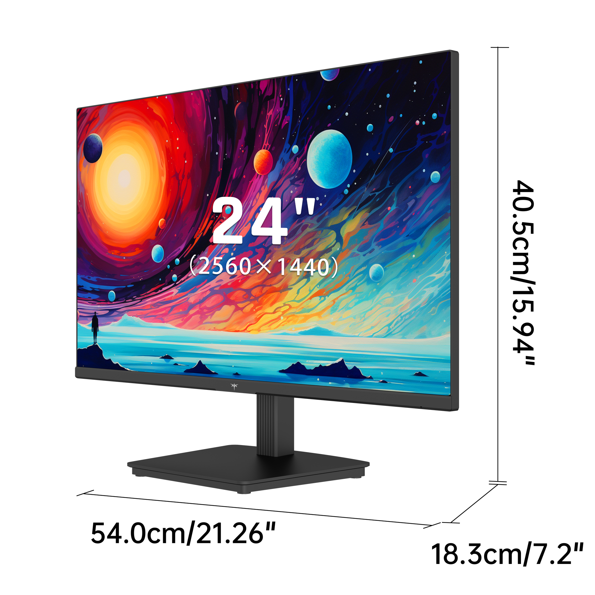 KTC 24-inch 2K Monitor showcasing 2560x1440 resolution with vibrant colors, ideal for home office