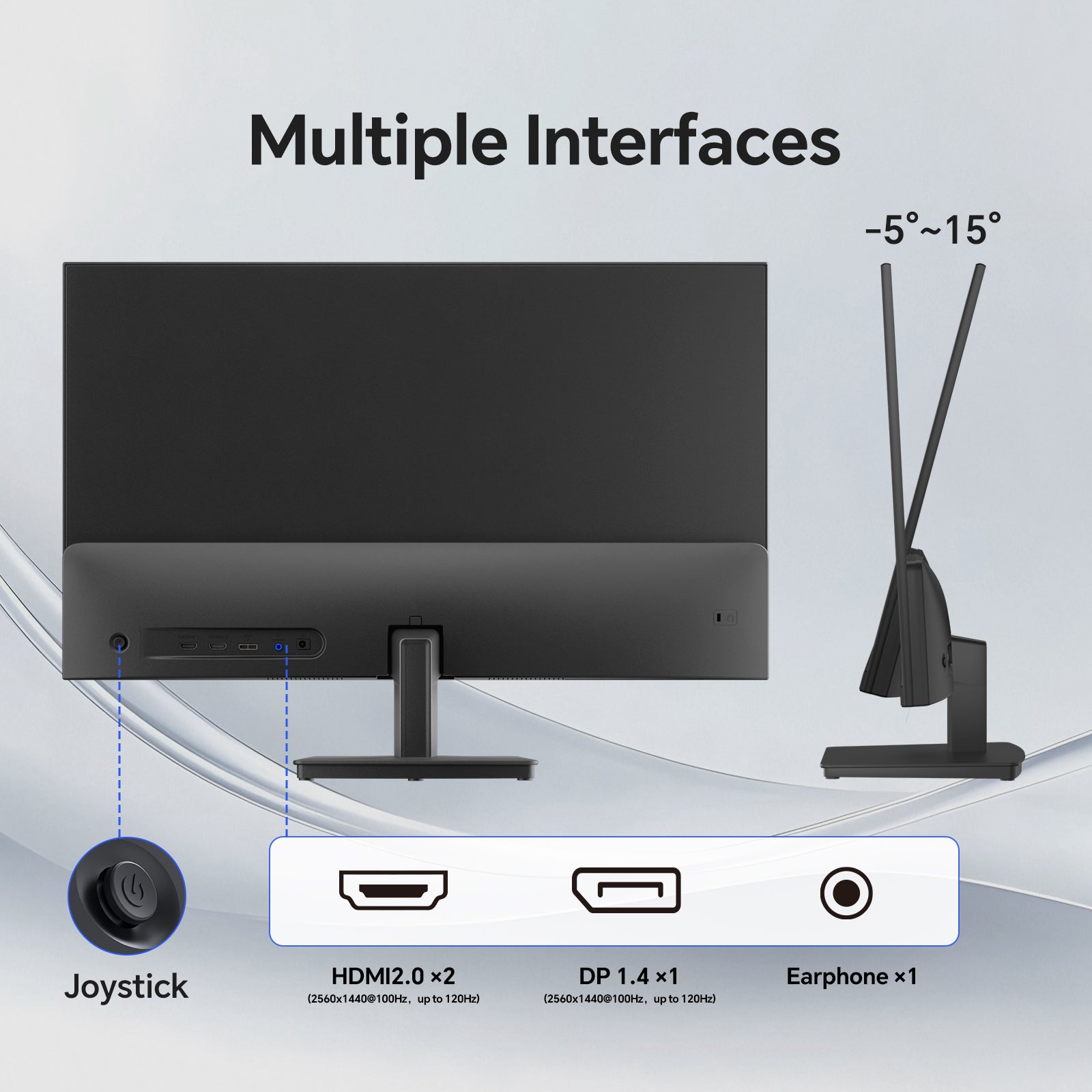 KTC 27" Office Monitor: Multiple Interfaces including HDMI and DP, tilt adjustment.