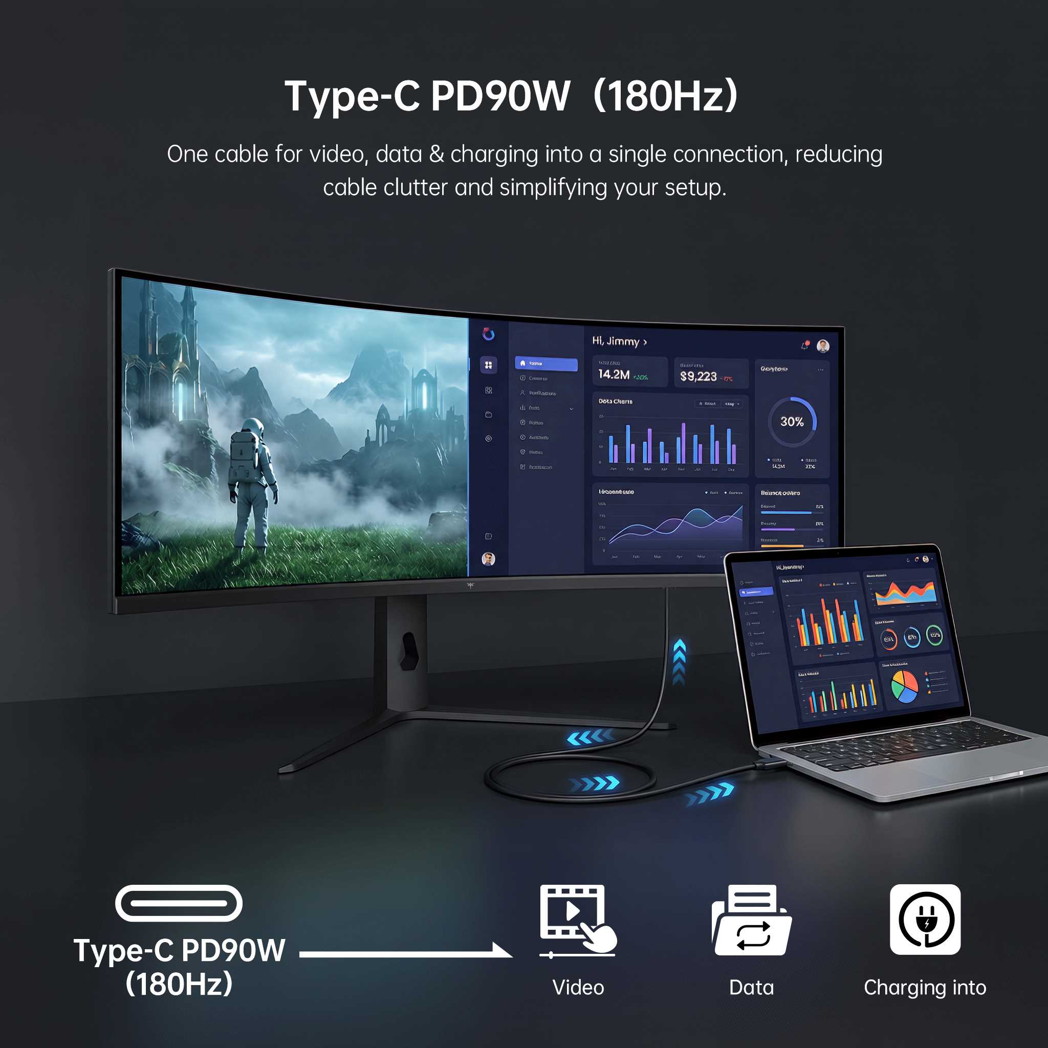 KTC 49-inch curved gaming monitor with ultrawide 32:9 display and RGB lighting