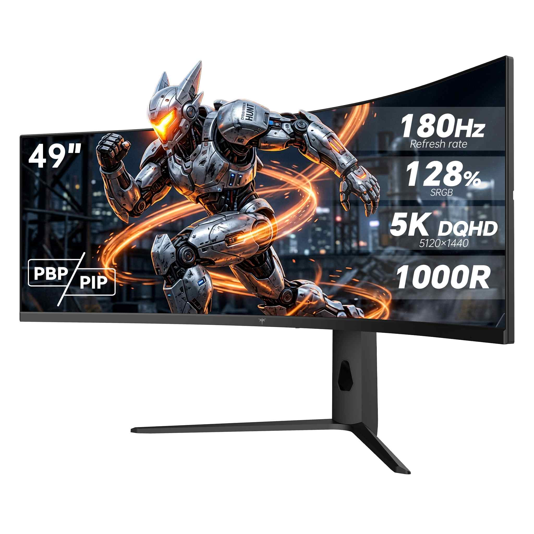 KTC 49-inch 1000R curved DQHD 180Hz ultrawide gaming monitor with RGB stand