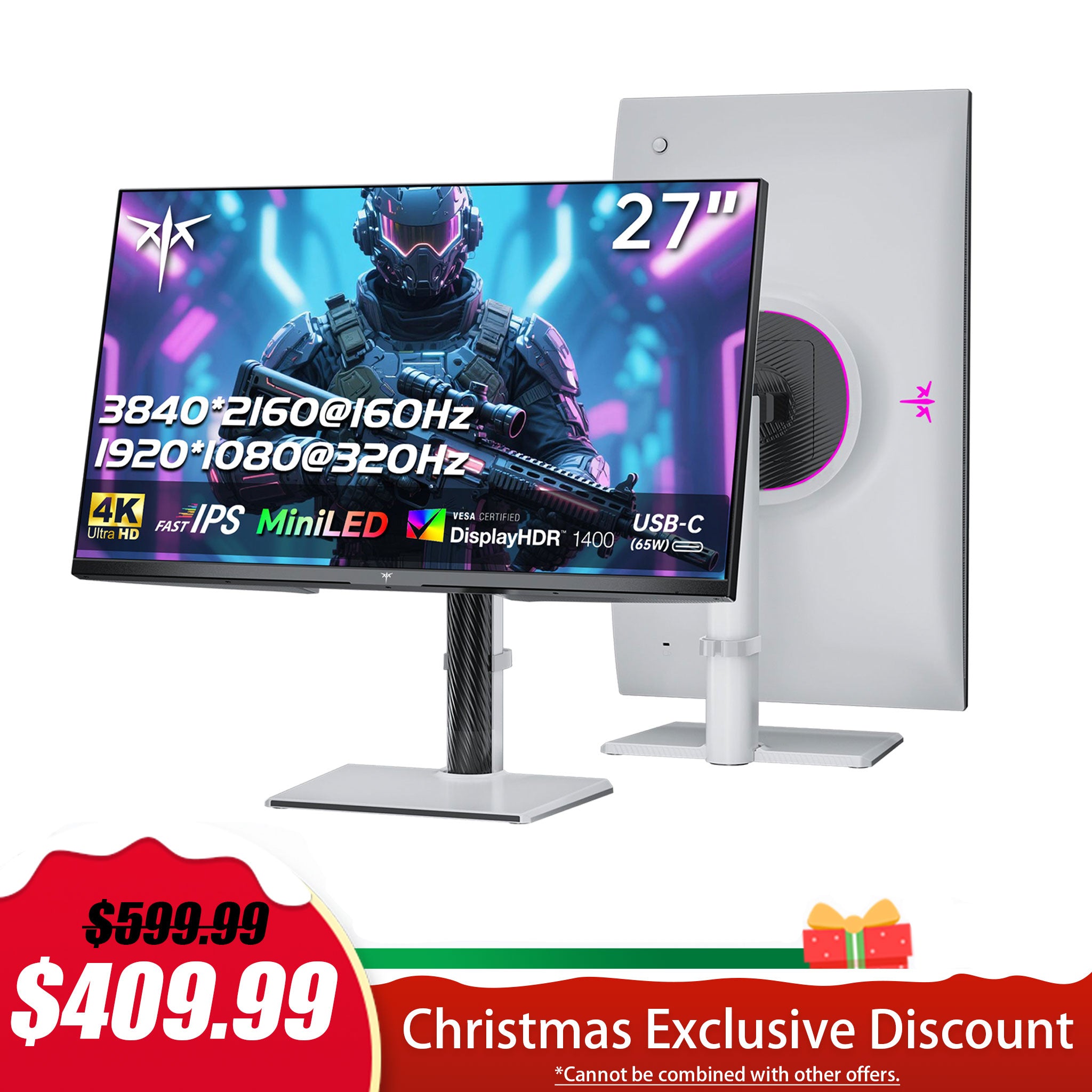 KTC Mini LED 27" 4K 160Hz HDR1400 Gaming Monitor | M27P6