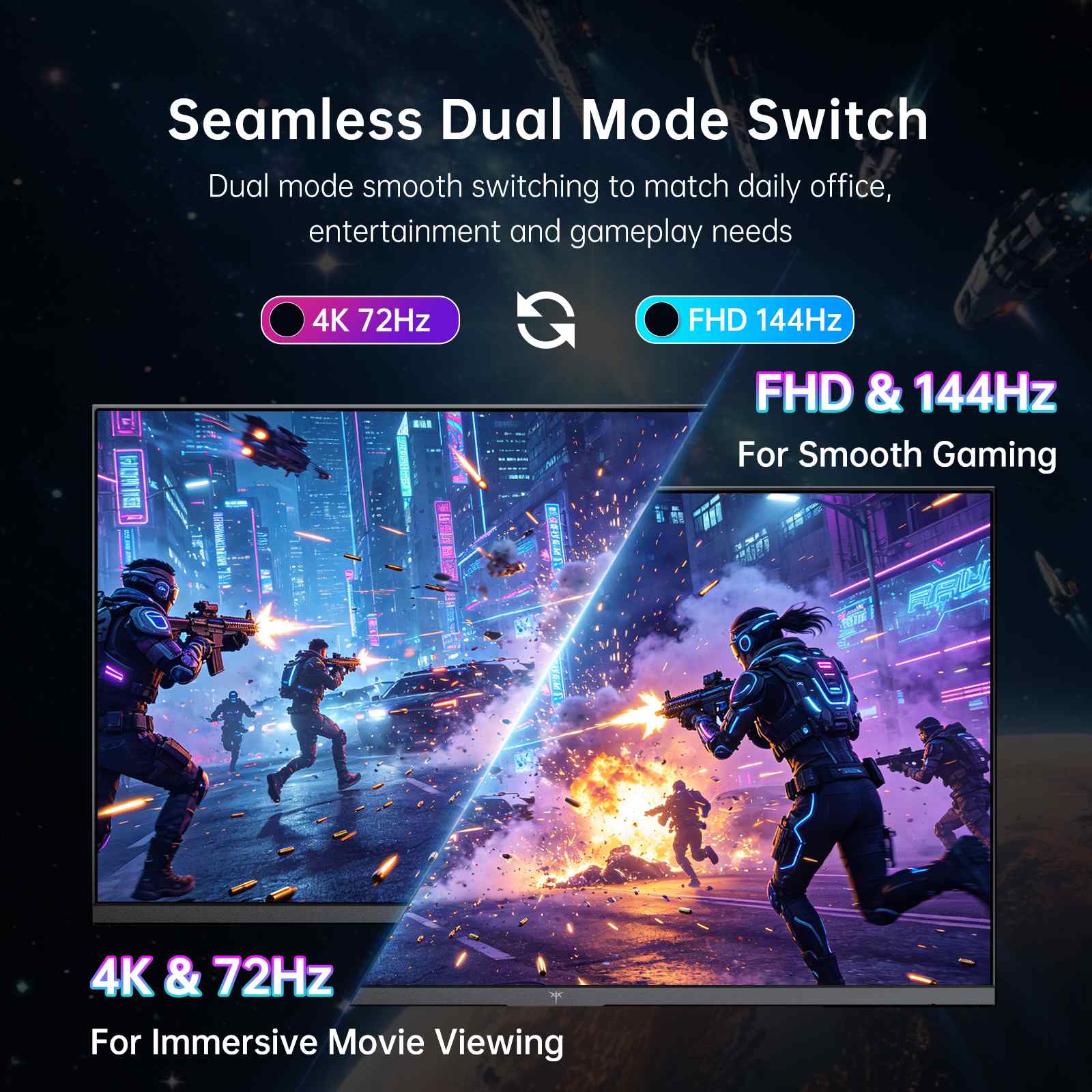 KTC Mini LED 27" 4K 75Hz/144Hz HDR1000 Gaming Monitor | M27U6