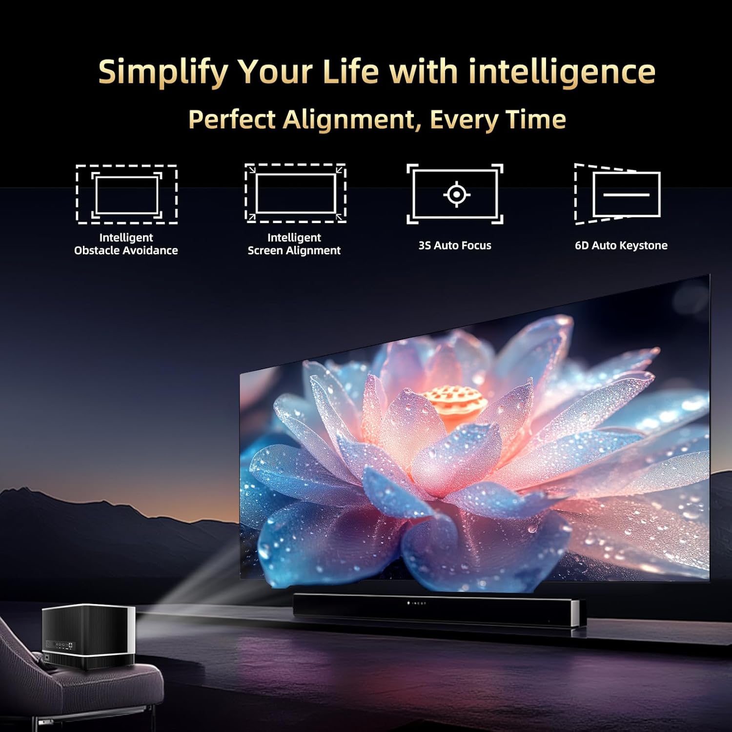 KTC Native 1080P＆4K Support Auto Focus Smart Projector丨P10