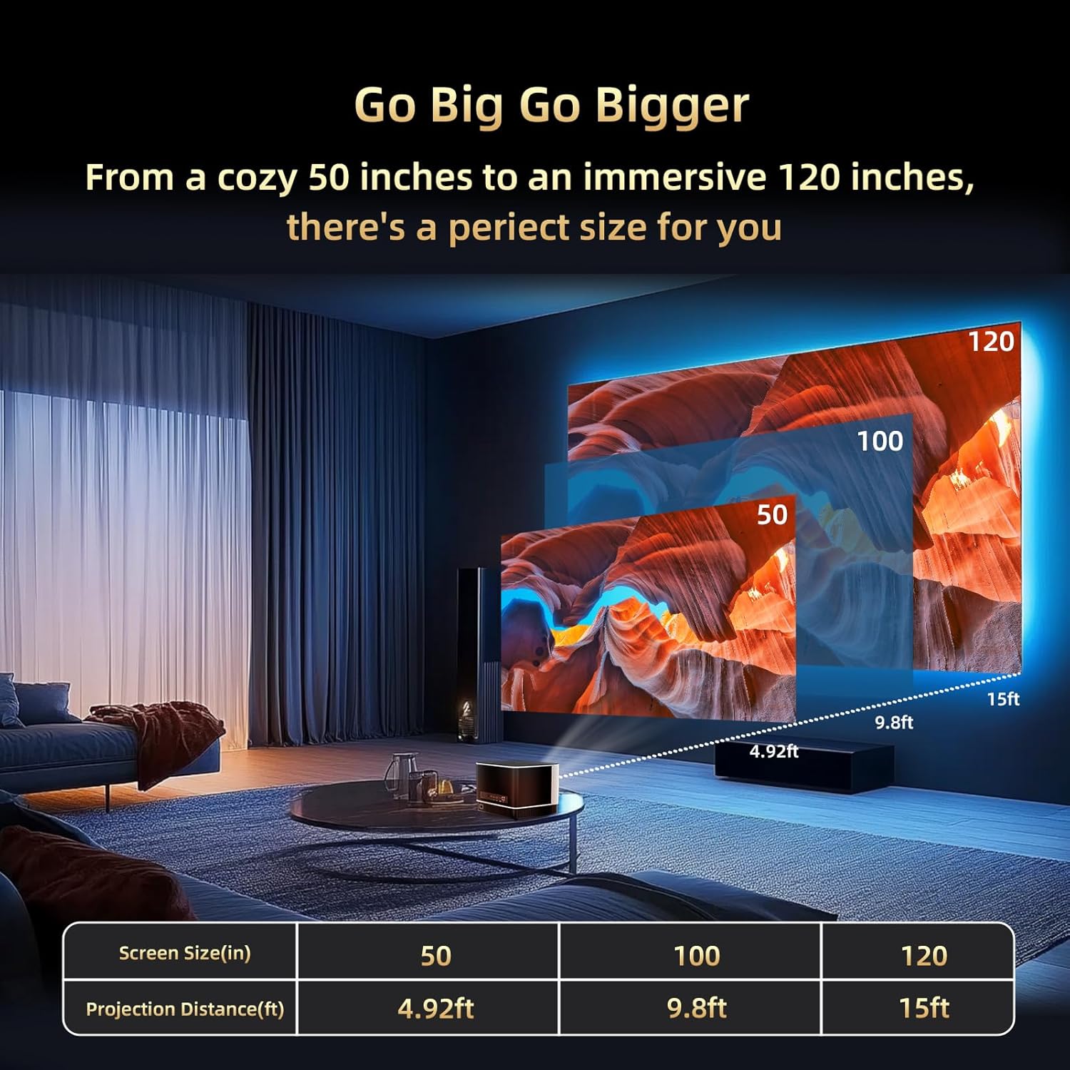 KTC Native 1080P＆4K Support Auto Focus Smart Projector丨P10