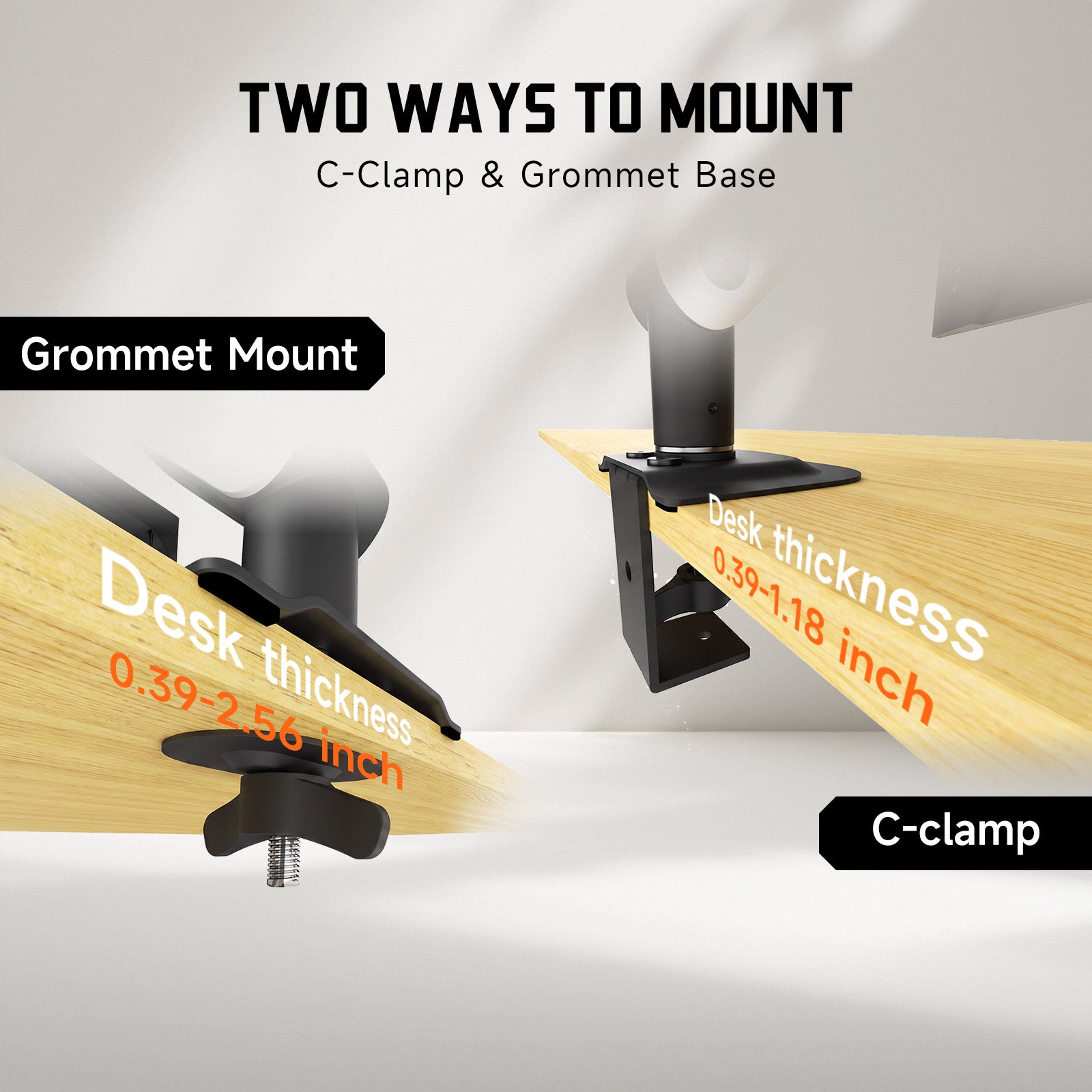 KTC Single Monitor Arm, Fully Adjustable for 24