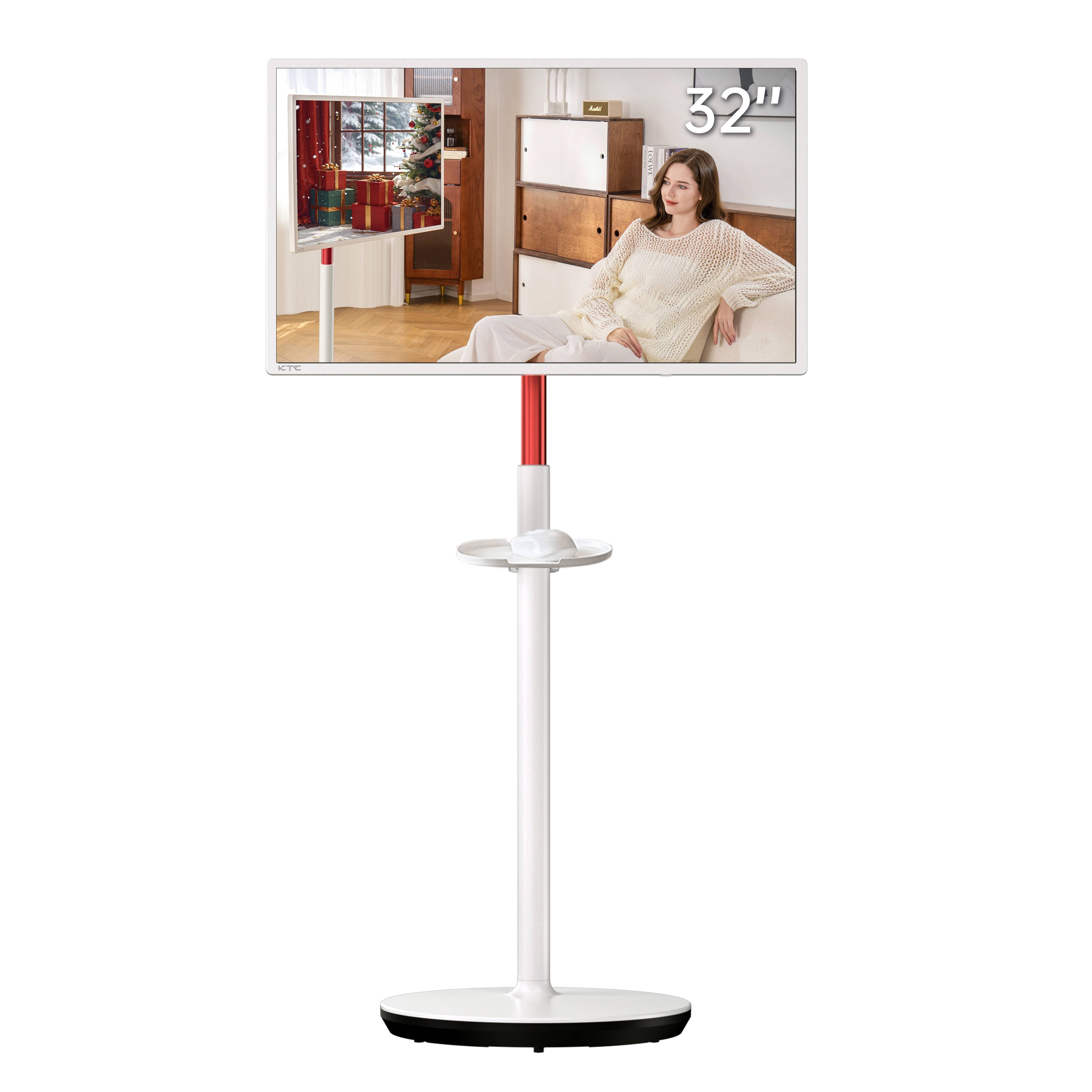 KTC 32" 4K Touchscreen Monitor, white stand, ideal for home office or entertainment, Google EDLA certified