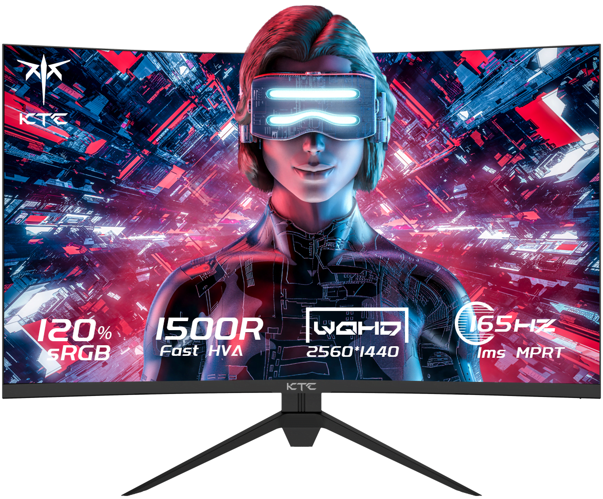 KTC H27S17 – 27” 1440p 1500R Curved Gaming Monitor, 165Hz(144Hz ...